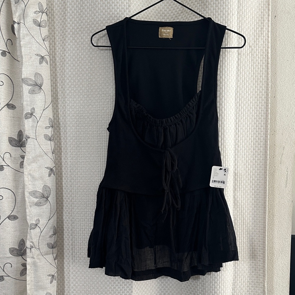NWT Free People So Far So Good Black Top